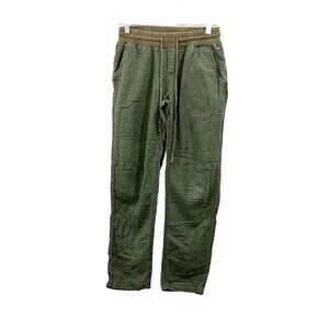 Roxy Womens Olive Green Linen Blend Drawstring Casual Pants Small